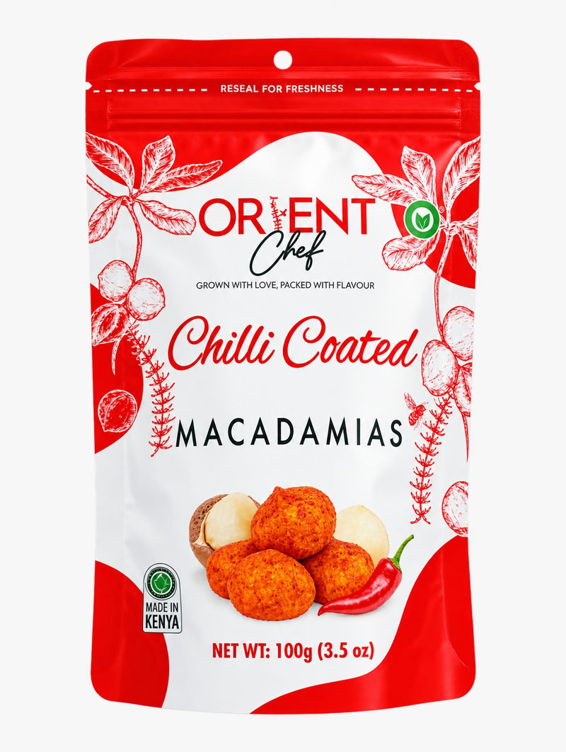 Orient Chef Coated Macadamias – 100g |  Spicy Snack